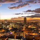 Downtown Bogotá at dusk