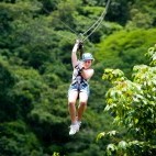 Girl ziplining in Costa Rica