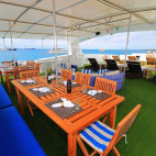 Outside dining on board Analí in the Galapagos Islands