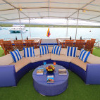 Outside lounge area on board Analí in the Galapagos Islands