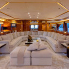 Panoramic lounge on board Aqua Mare liveaboard in the Galapagos Islands.