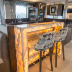 Bar on board Origin boat in the Galapagos