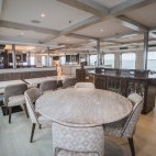 Dining area on board Origin boat in the Galapagos