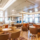 Bar lounge on board Santa Cruz II in the Galapagos Islands