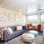 Discovery room on board Santa Cruz II in the Galapagos Islands