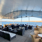 Terrace on board Santa Cruz II in the Galapagos Islands