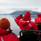 Clients on the lookout for marine life around Vancouver Island.