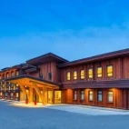 External view of Kwa'lilas Hotel, Vancouver Island.