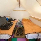 Yellowstone Expeditions Yurt Camp in Yellowstone National Park, USA.