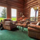 Lounge at Glacier Bay’s Bear Track Inn in Alaska.