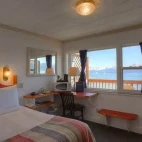 Bedroom at Land's End Resort in Homer, Alaska