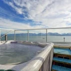 Hot tub at Land's End Resort in Homer, Alaska