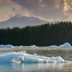 Iceberg and glacier in Alaska. 