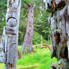 Totem poles in Haida Gwaii, Canada