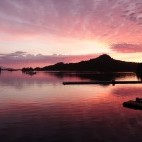 Sunset at Farewell Harbour Lodge in British Columbia