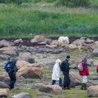Hiking in Hudson Bay, Canada.