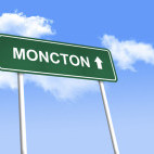 Road sign in Moncton, Canada