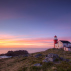Lighthouse at sunrise in Newfoundland, Canada
