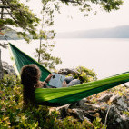 Hammock at Orca Waters Base Camp in Vancouver Island, Canada
