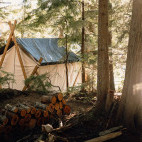 Tent at Orca Waters Base Camp in Vancouver Island, Canada