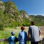 Family hike in Quebec, Canada