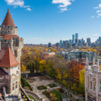 Casa Loma and Toronto skyline in Canada