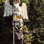 Totem pole on Vancouver Island, Canada