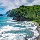 Polulu Beach on Big Island, Hawaii