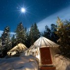 Yellowstone Expeditions Yurt Camp in Yellowstone National Park, USA.