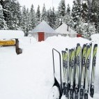 Yellowstone Expeditions Yurt Camp in Yellowstone National Park, USA.
