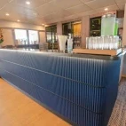 Dining room bar on board Coral Discoverer ship in Australia