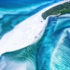 Aerial view of the Great Barrier Reef seascape, Australia