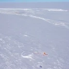Aerial view of Gould Bay Emperor Penguin Camp.