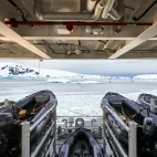 Zodiacs on board Douglas Mawson.