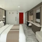 View to the door of a cabin on the Magellan Discoverer.