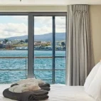 Ocean view from the cabin on the Magellan Discoverer, Antarctica.