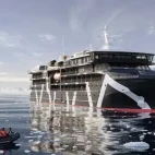 View of Magellan Discoverer in Antarctica.