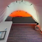An interior look at one of the tents at Union Glacier Camp.