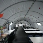 The camp dining tent facility at Union Glacier Camp.