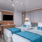 View of the category B twin room on Ocean Victory, Antarctica.