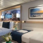 Example of the category F room with single bed options, on Ocean Victory, Antarctica.