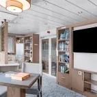 View of the library area on Ocean Victory, Antarctica.