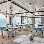 The specialty restaurant on Ocean Victory, in Antarctica.