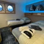 The single deluxe room on Explorer, in Svalbard, Arctic.