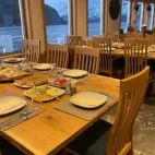 The dining area on Explorer, Arctic.
