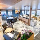 View of the lounge area on Explorer, Svalbard.