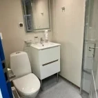 Example of the bathroom facilities in the single room, on Explorer, Arctic.