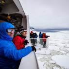 Hydraulic viewing platform on Greg Mortimer.