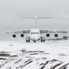 Fly-sail plane in Antarctica.