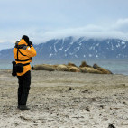 Photographer in Spitsbergen.